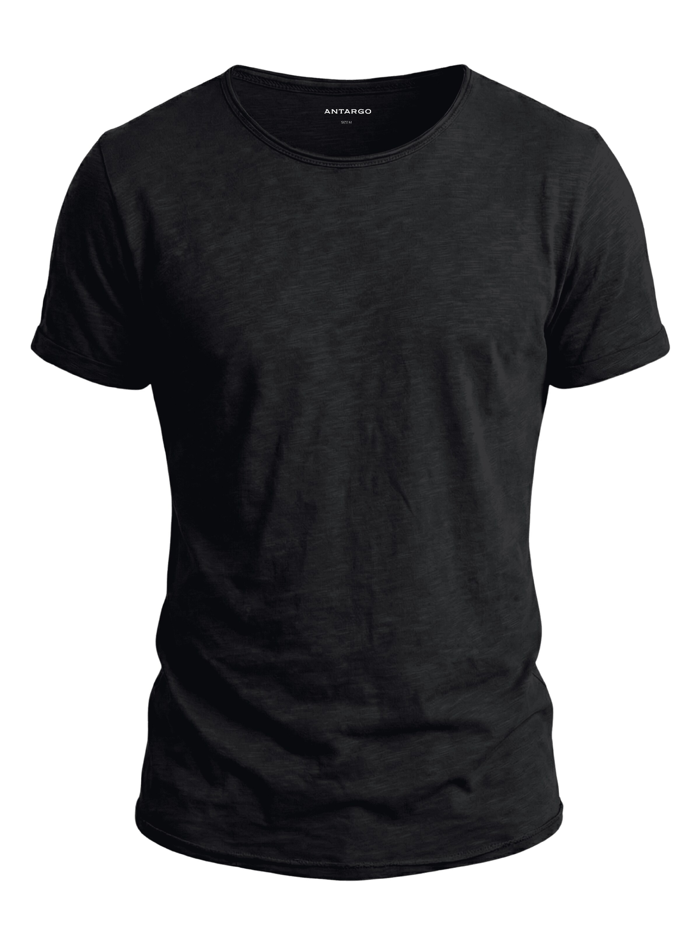 Antargo Shirt 'Basic Open Edge' in Black: front