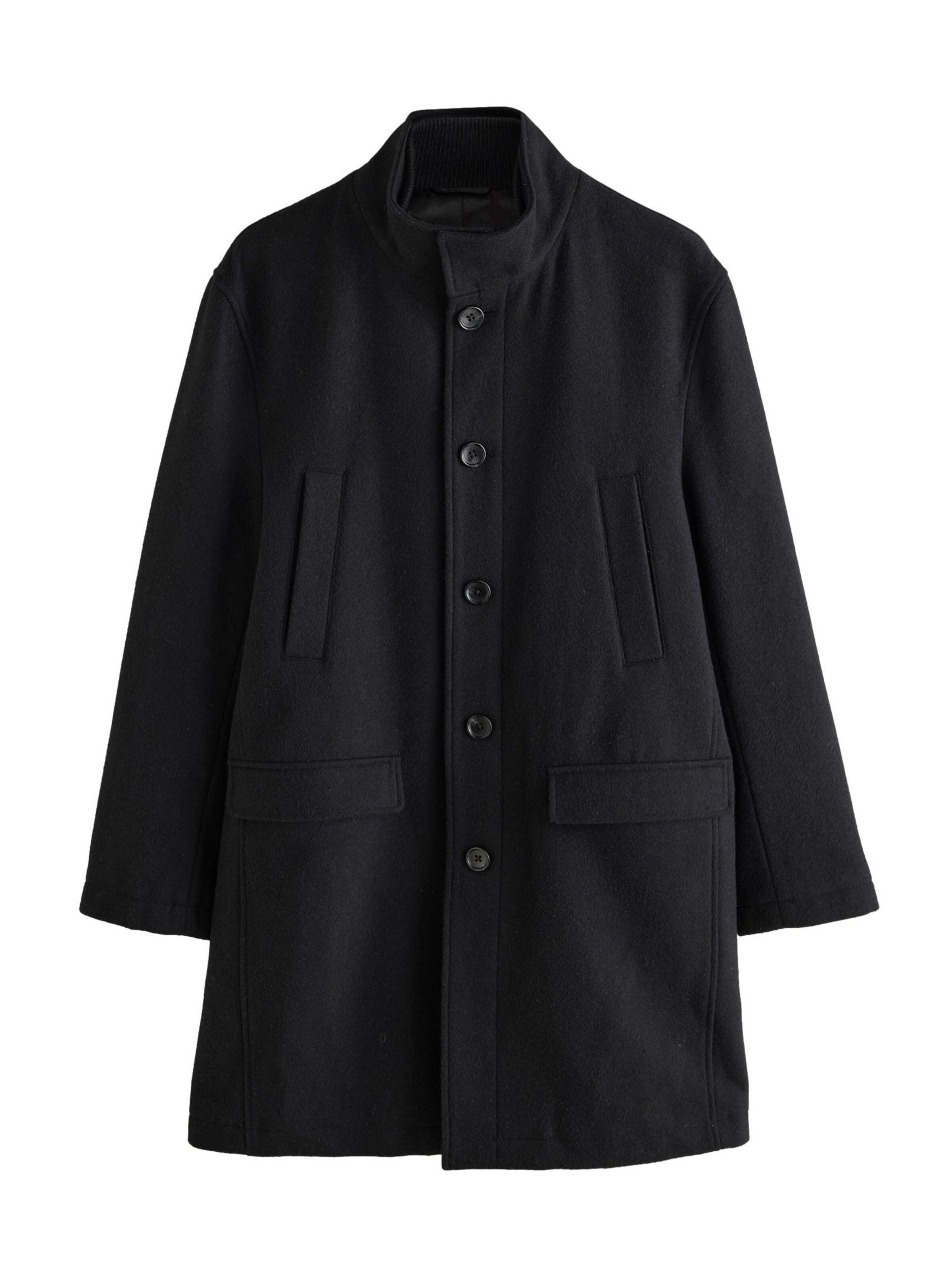 Next Between-Seasons Coat in Black: front