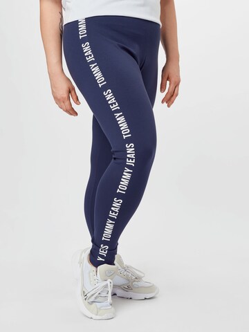 Tommy Jeans Curve Skinny Leggings in Blue: front