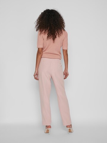 VILA Regular Pleat-front trousers 'Ivy' in Pink