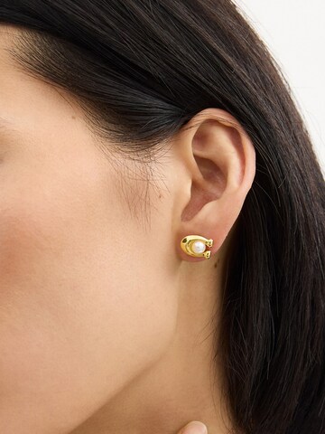 COACH - Pendientes en blanco: frente