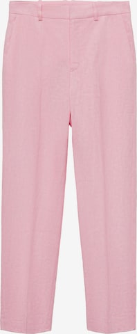 MANGO Trousers with creases 'Boreli' in Pink: front