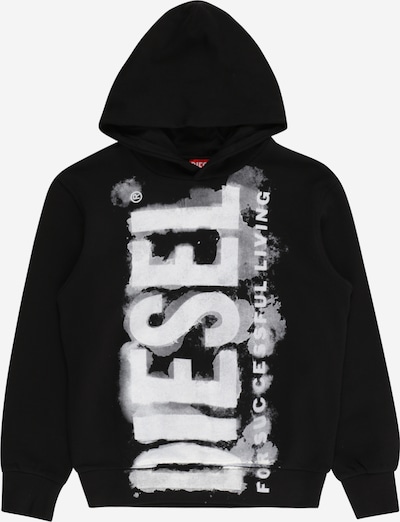 DIESEL Sweatshirt 'SHOODGINNE5' in Light grey / Black / White, Item view