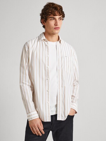 Pepe Jeans Regular fit Button Up Shirt 'Preston' in White: front