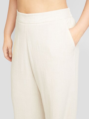 PIECES Curve Wide leg Pants 'VINSTY' in Beige