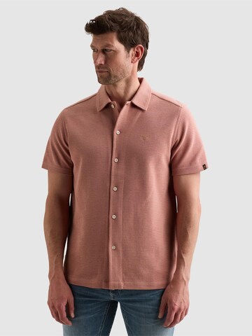 PME Legend Regular fit Overhemd 'Shirt with short sleeves in interlock jersey' in Roze