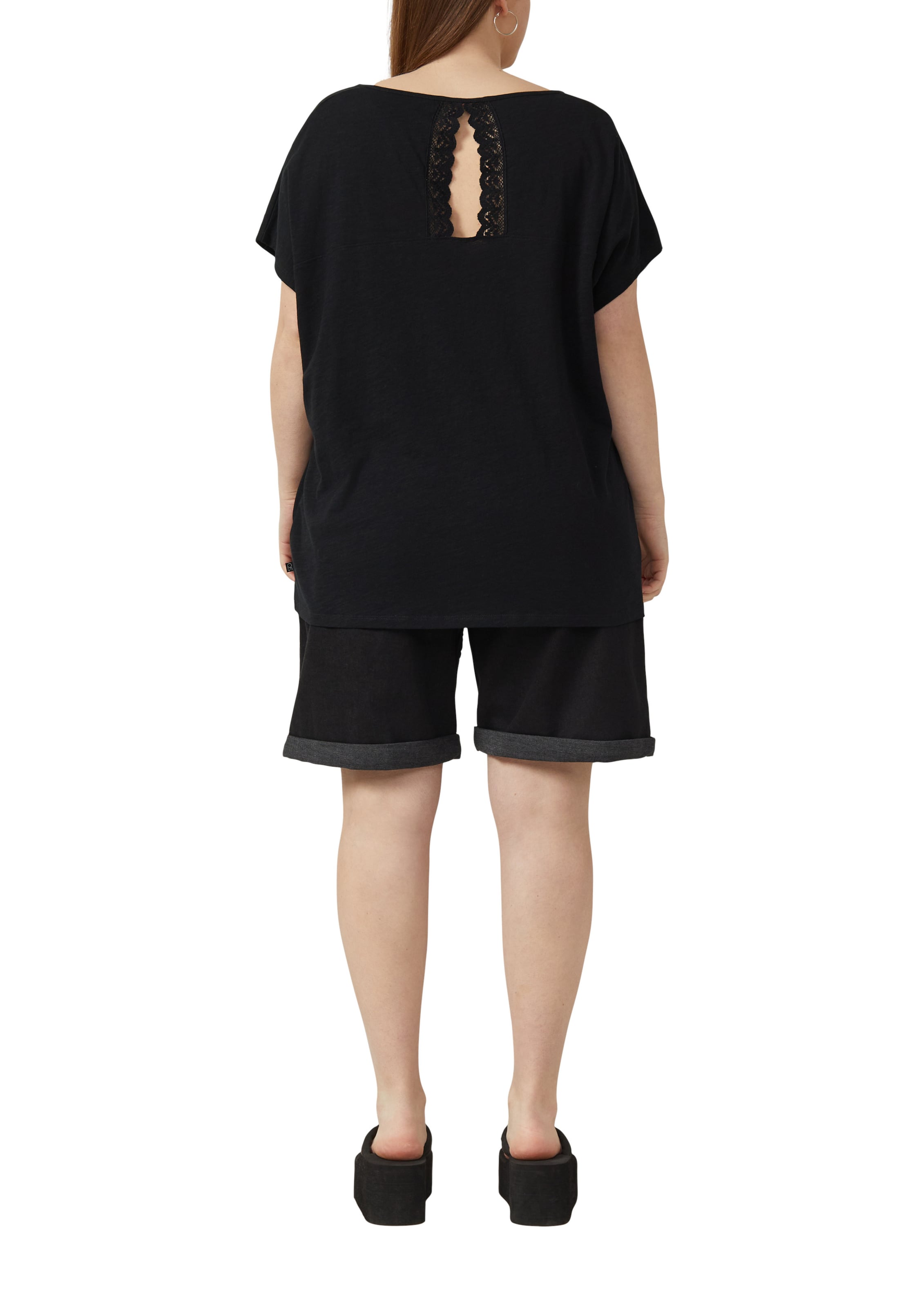 QS T-Shirt in Schwarz