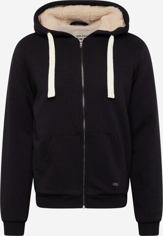 BLEND Zip-Up Hoodie in Black: front