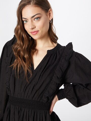 Robe-chemise 'Dobby' Flowers for Friends en noir