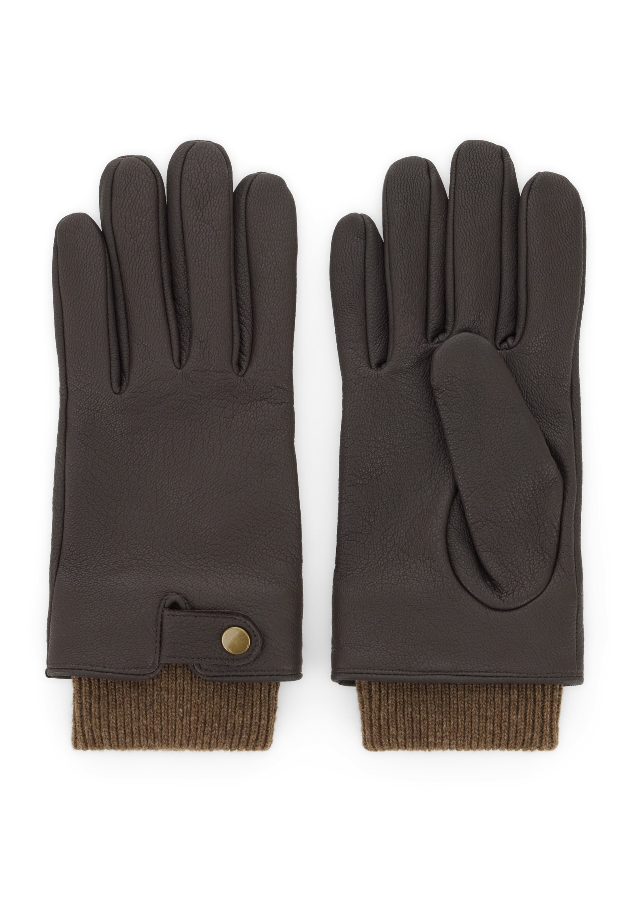 Boggi Milano Gants en M-L en brun foncé, Vue avec produit