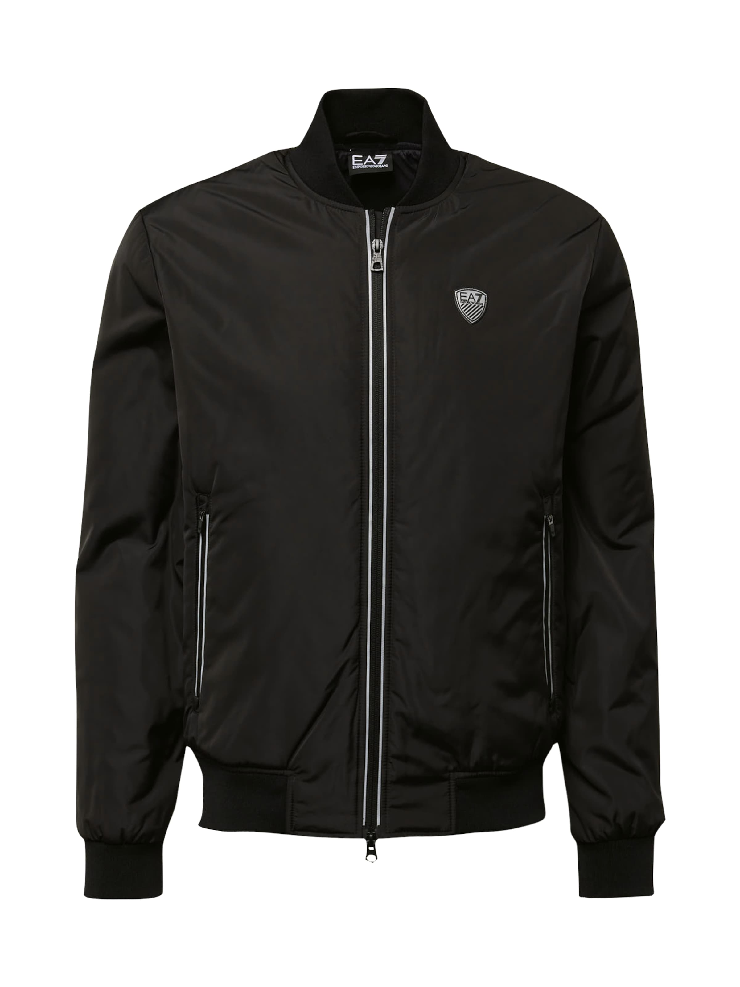 EA7 Emporio Armani Φθινοπωρινό και ανοιξιάτικο μπουφάν σε μαύρο: μπροστά