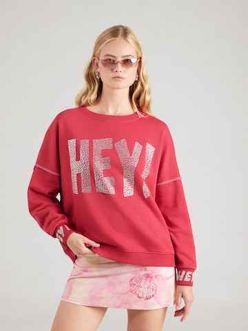 Felpa 'HEY!' di miss goodlife in rosso