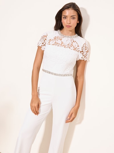 Lipsy Jumpsuit in de kleur Zilver / Transparant / Wit, Productweergave