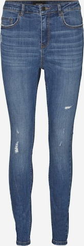 Vero Moda Curve Skinny Jeans in Blue: front