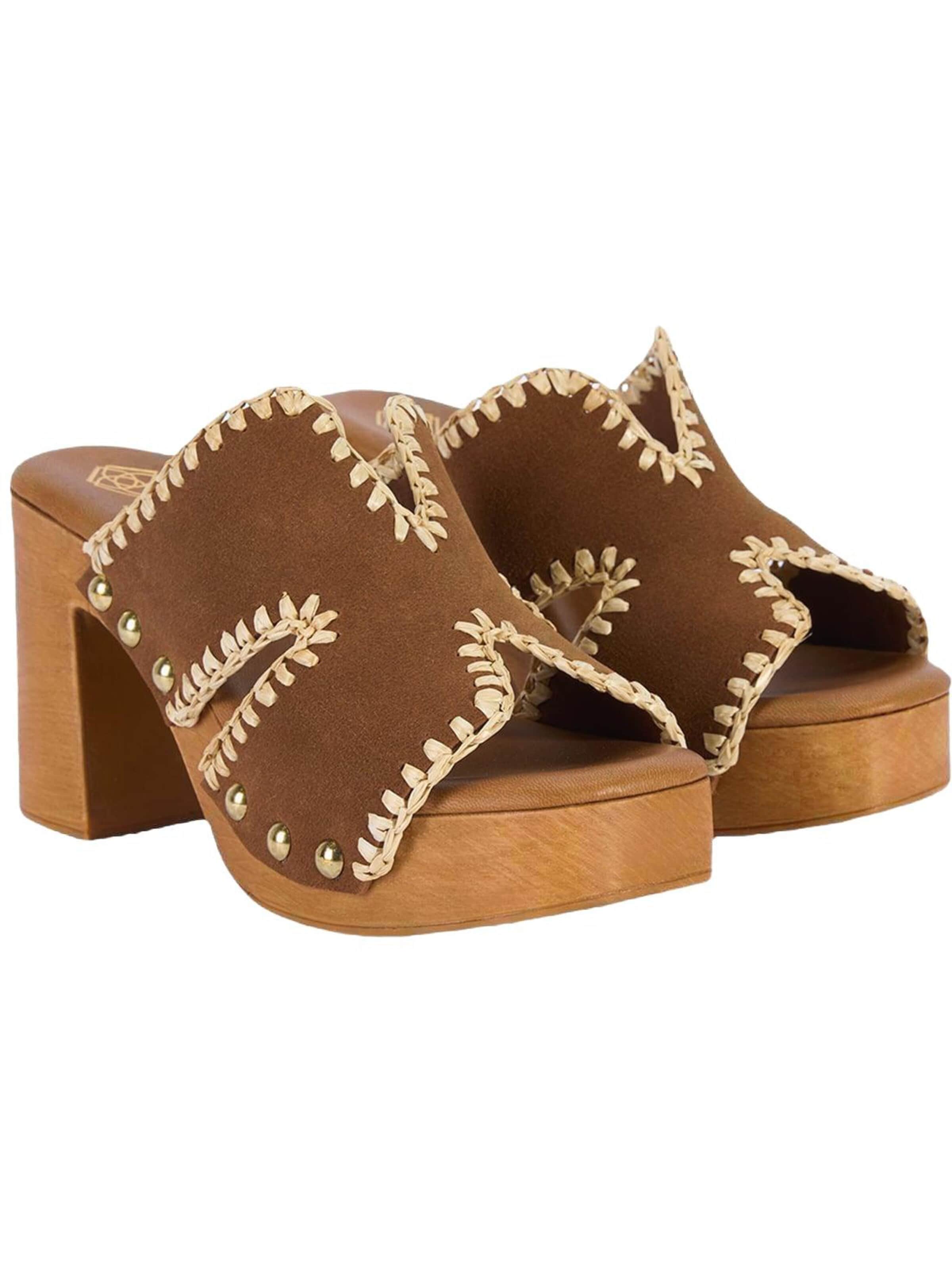Desa Mule 'Plattformrutschen' in Brown: front