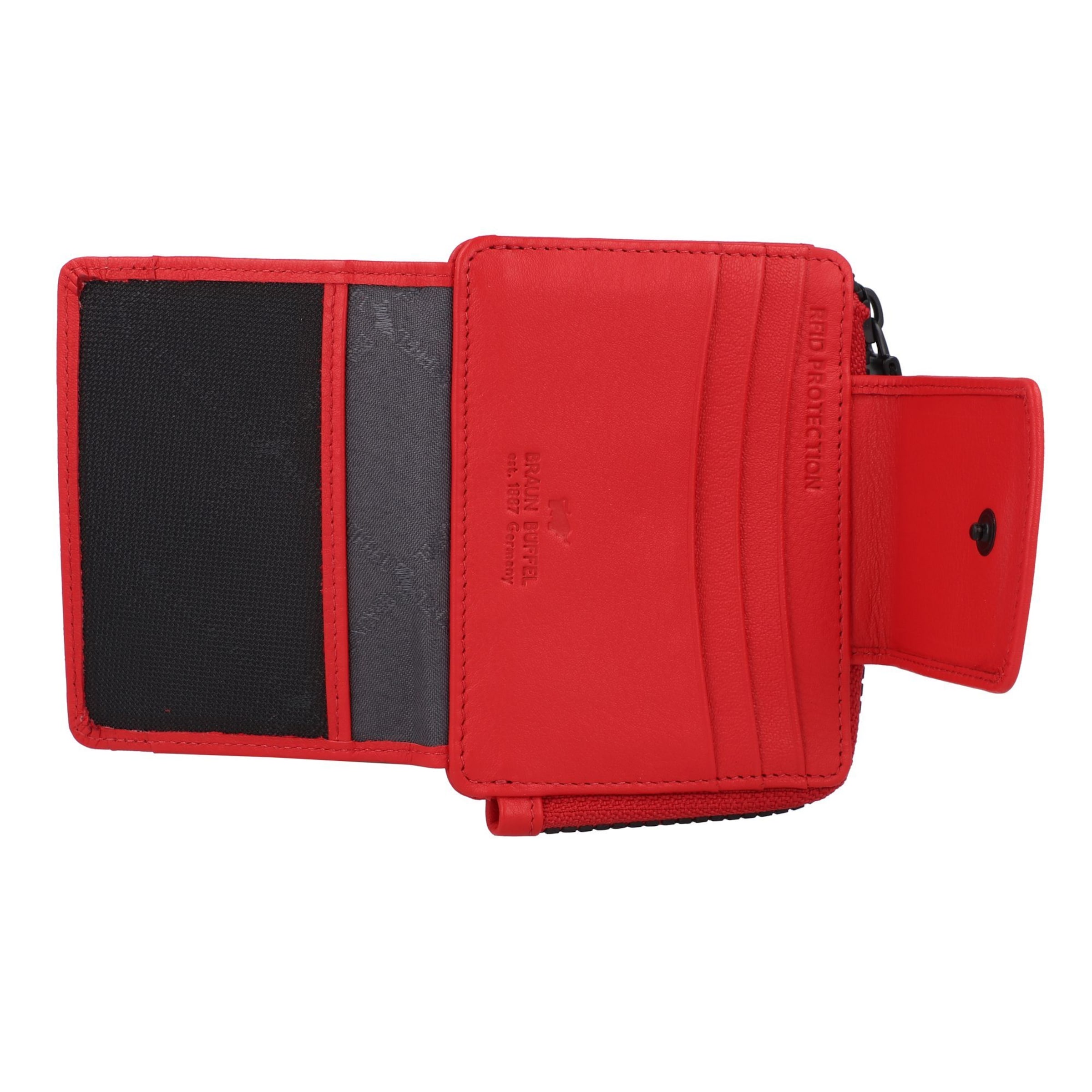 Portamonete 'Capri' di Braun Büffel in rosso