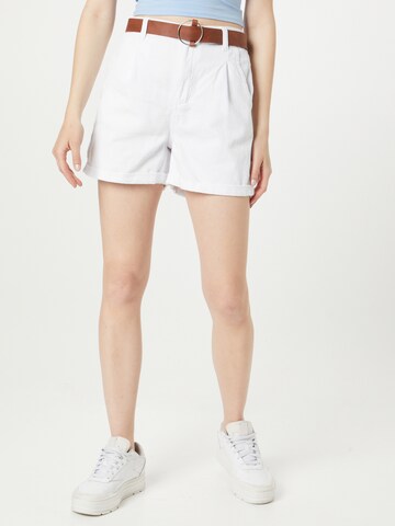 Koton Loose fit Pleat-Front Pants in White: front