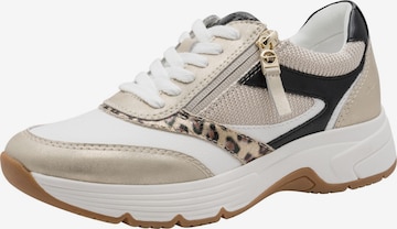 Baskets basses Tamaris en beige : devant