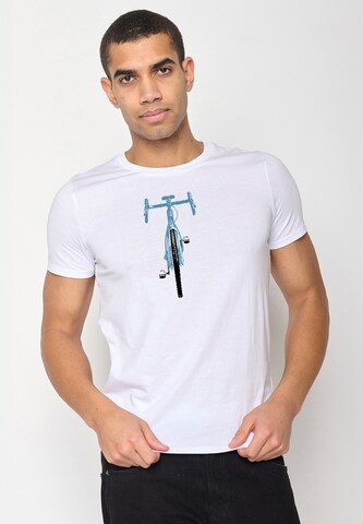 Maglietta 'Bike Front Stamp' di GREENBOMB in bianco