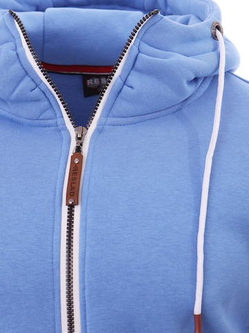 Reslad Zip-Up Hoodie 'Sweatjacke Zipper High' in Blue