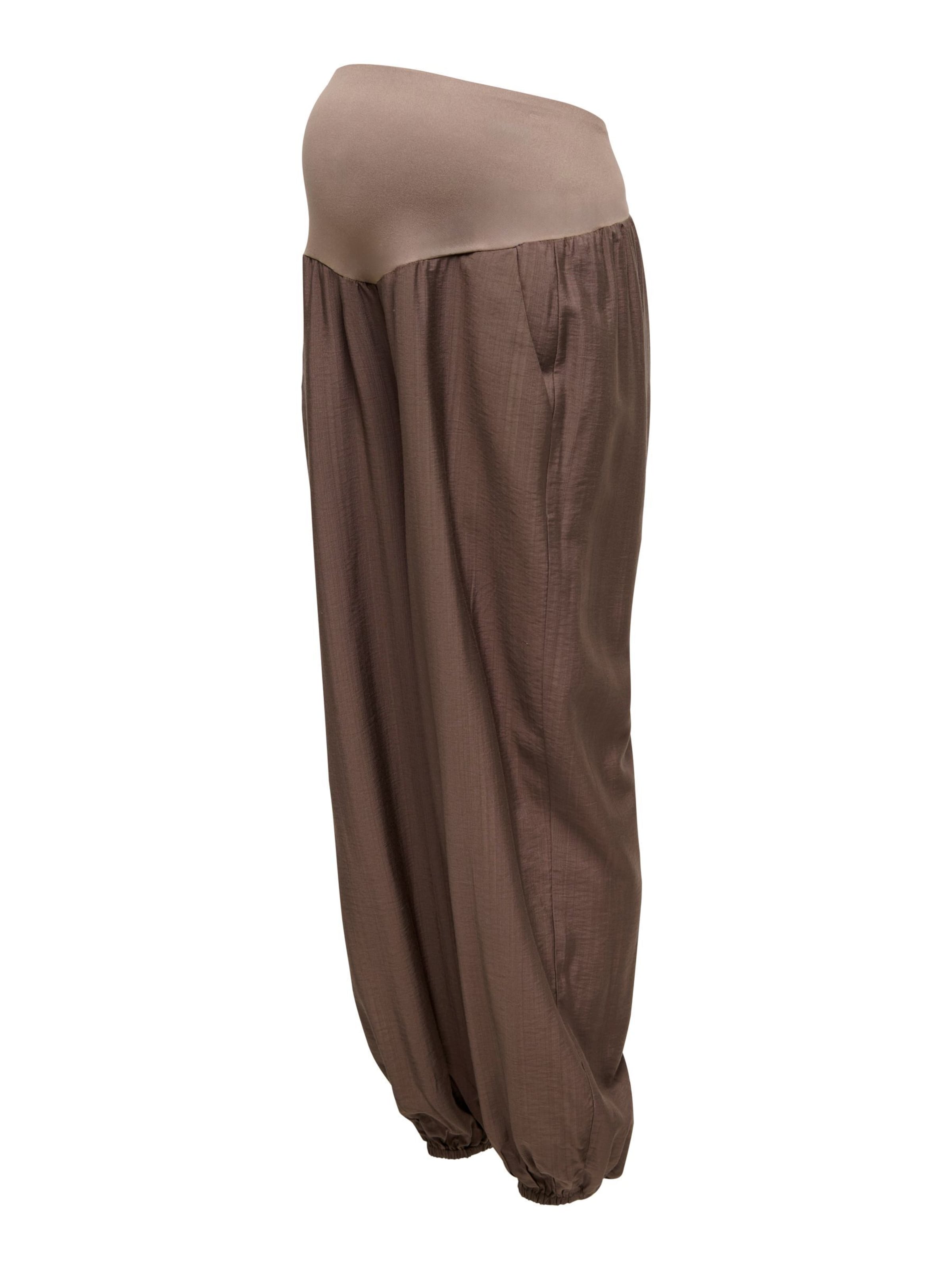 Only Maternity Loosefit Harémové kalhoty 'OLMCamillie' – hnědá: přední strana