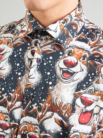 Lindbergh Klasický střih Košile 'Christmas' – černá