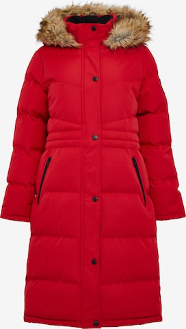 Threadbare Winter Coat 'Arnie' in Red: front