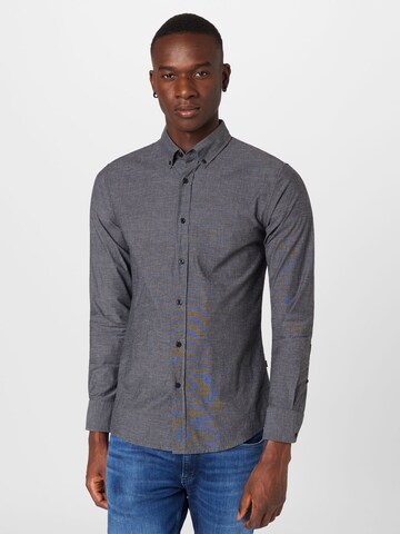 BOSS Orange Regular fit Button Up Shirt 'Mabsoot' in Grey: front