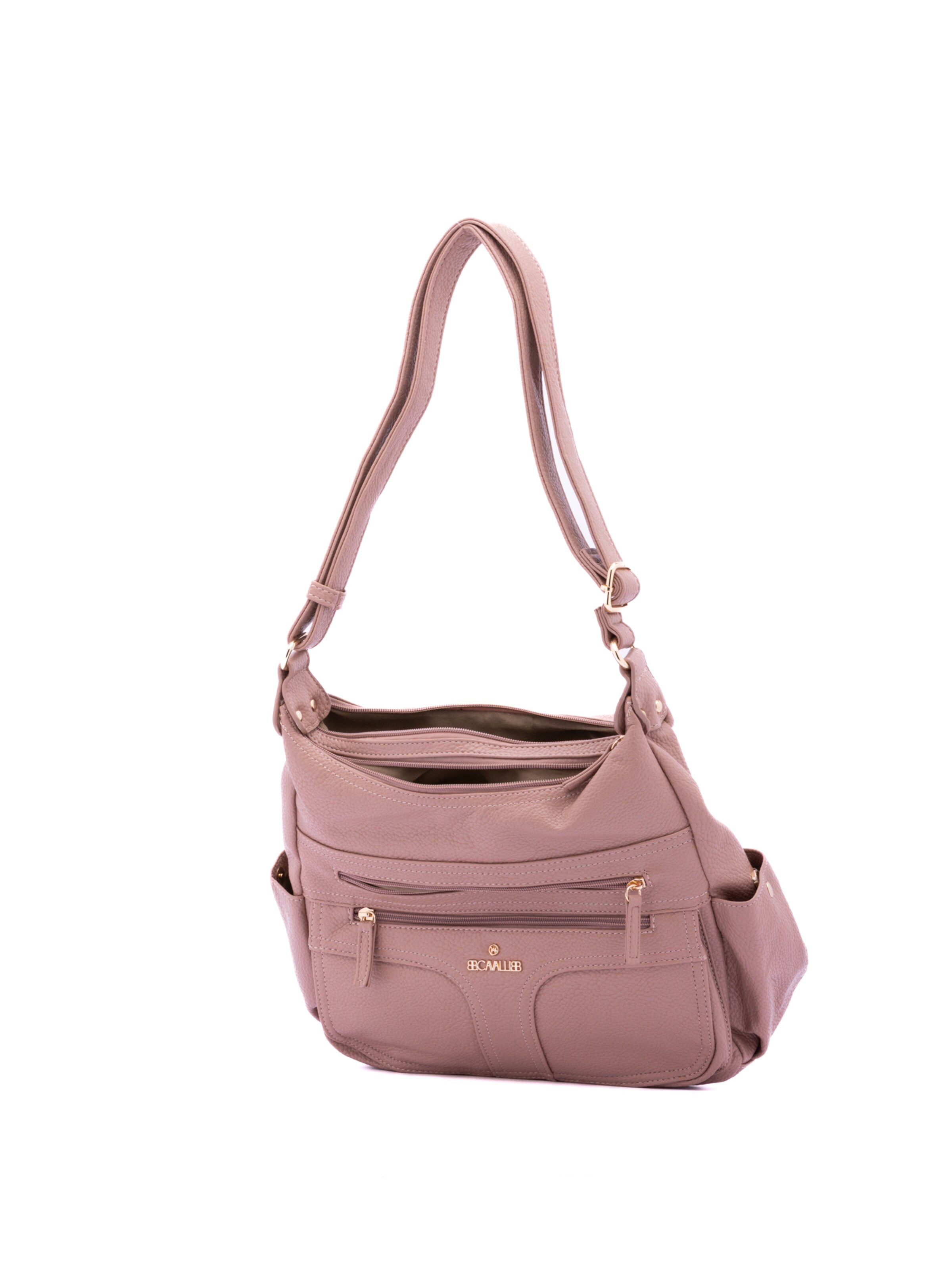 Borsa a spalla 'Borsa a Spalla Donna Ecopelle - Zip e Tasche Multiple' di B. Cavalli in rosa