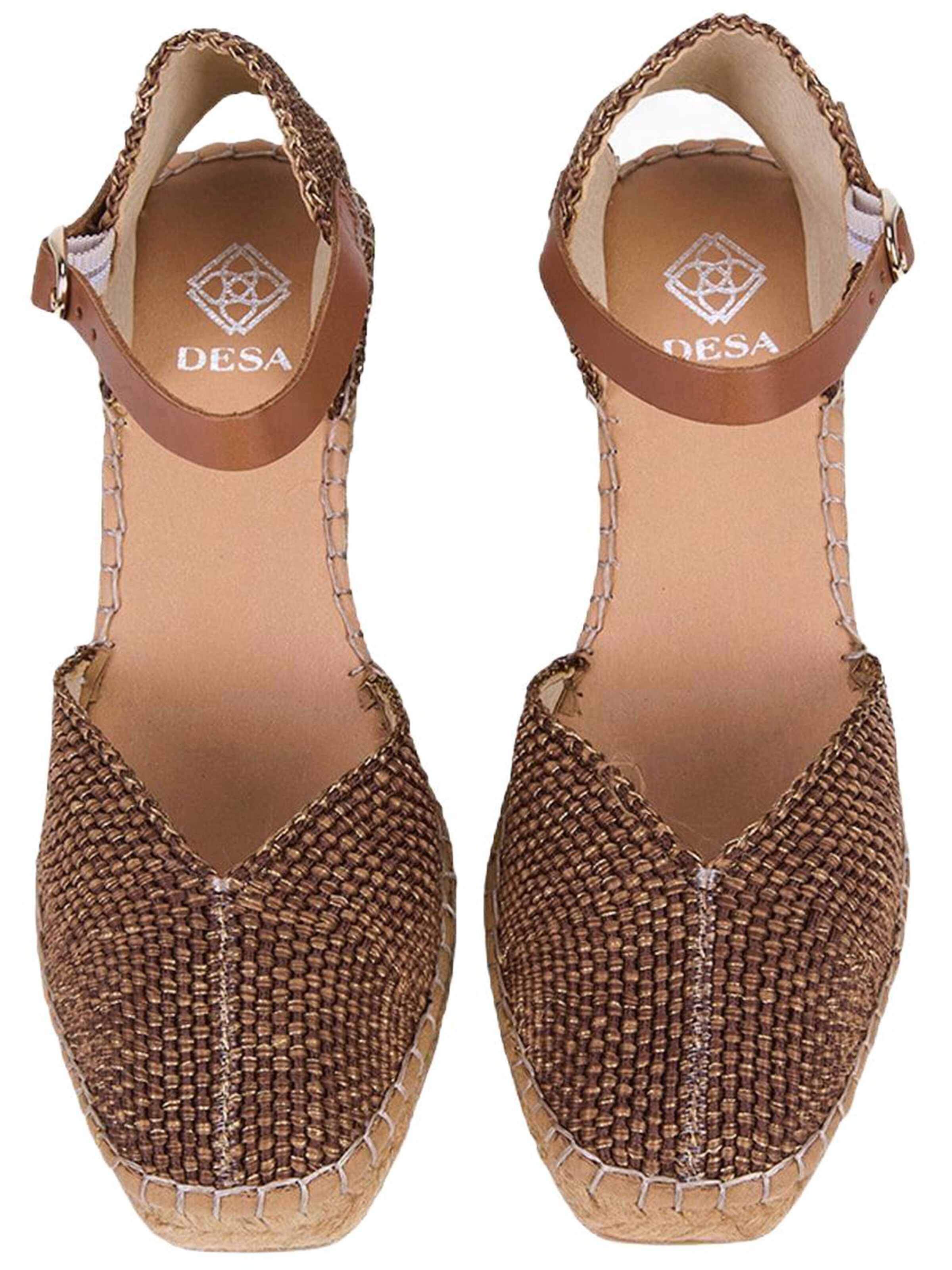 Desa Espadrilles 'Keilabsatz-Slipper' in Gold