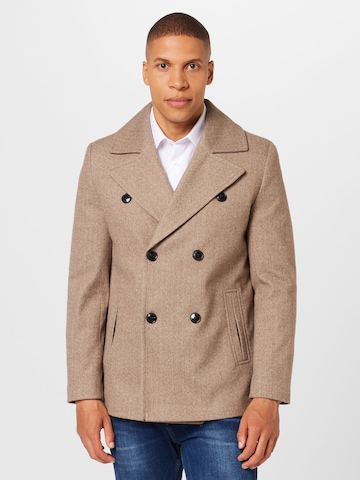 BURTON MENSWEAR LONDON Ανοιξιάτικο και φθινοπωρινό παλτό σε γκρι: μπροστά