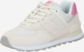 Sneaker bassa '574' di new balance in beige: frontale