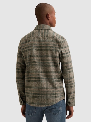VANGUARD Regular Fit Skjorte 'Overshirt in brushed mouliné with check pattern' i hvid
