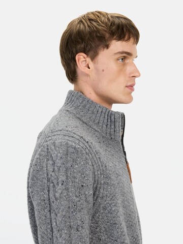 CAMEL ACTIVE Strickpullover mit Troyer-Kragen in Grau