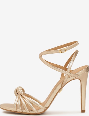 Kazar Strap Sandals in Gold: front