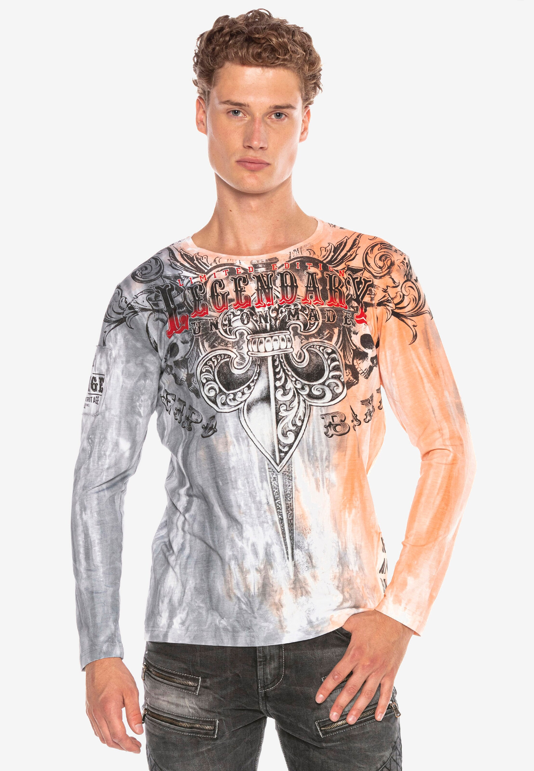 Männer Shirts CIPO & BAXX Langarmshirt in Anthrazit - PU15206 Männer Shirts CIPO & BAXX Langarmshirt in Anthrazit - PU15206