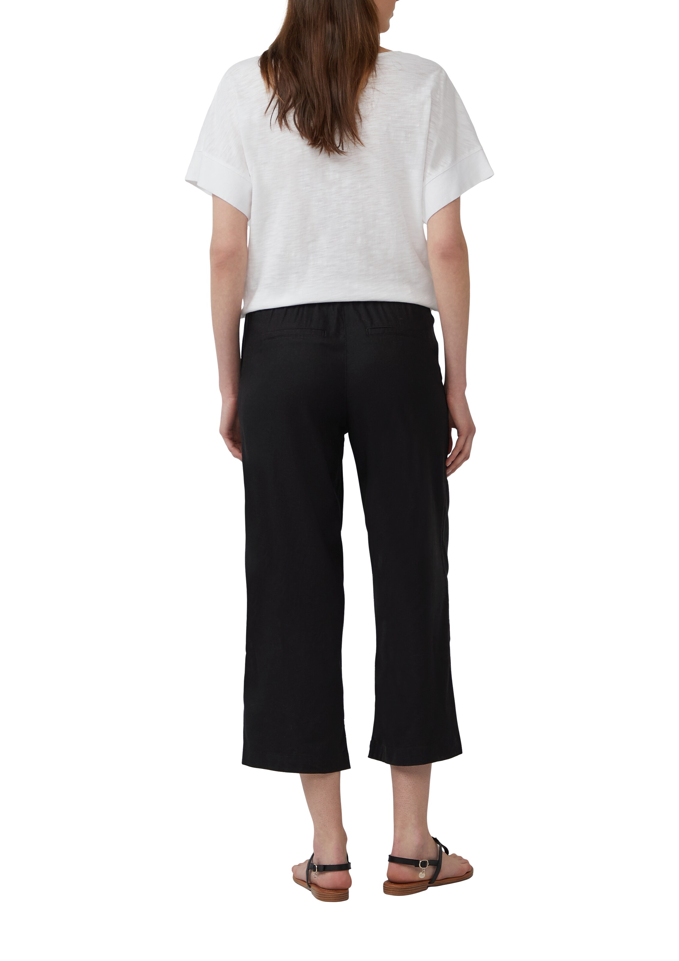 s.Oliver Wide leg Bandplooibroek in Zwart