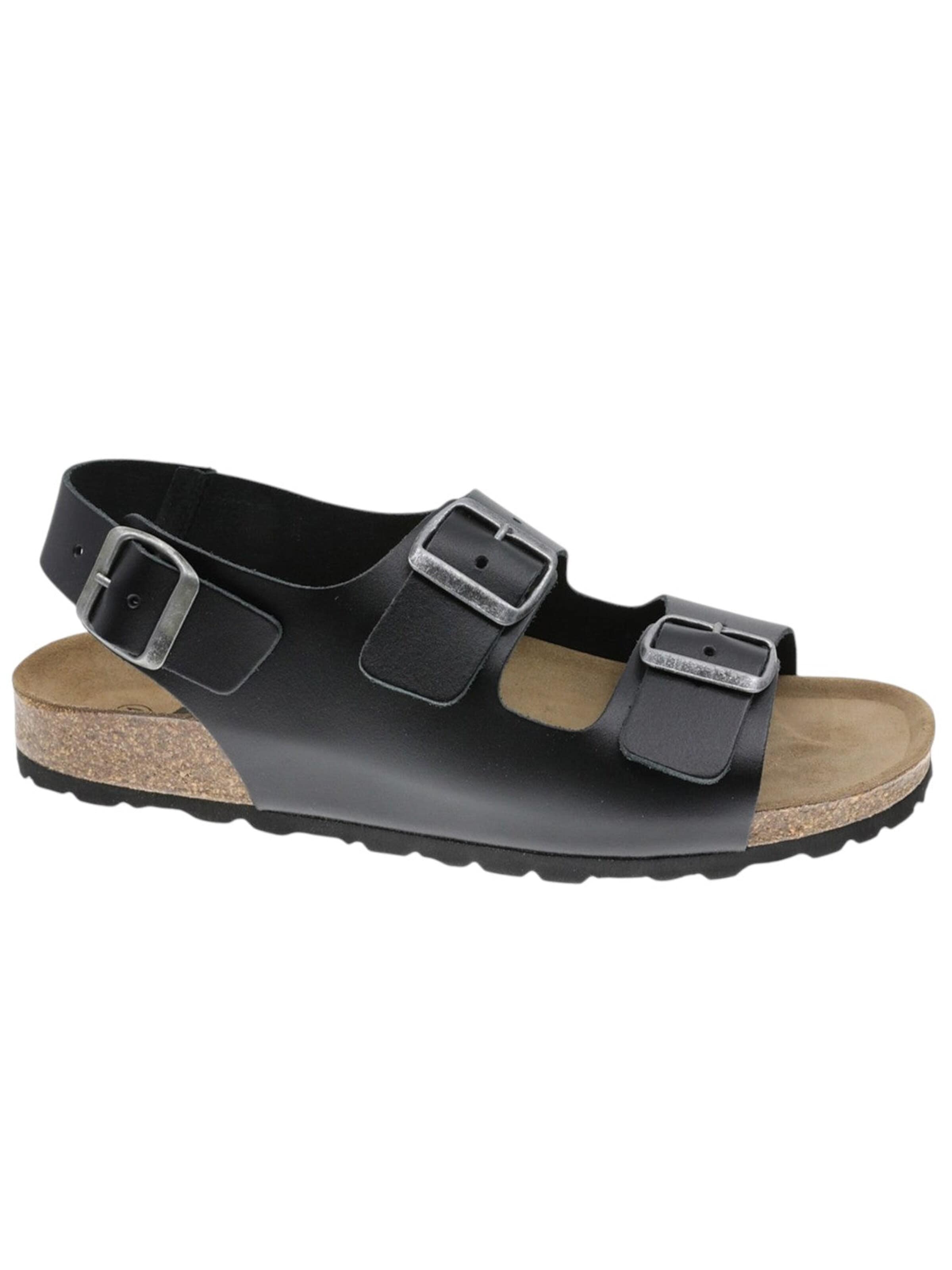 Sandalo di Beppi in nero: frontale