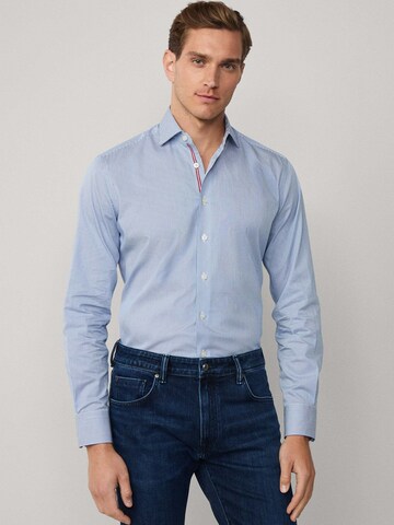 Coupe slim Chemise 'Bengal' Hackett London en bleu : devant