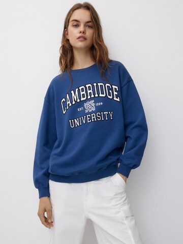 Pull&Bear Sweatshirt in Blauw: voorkant