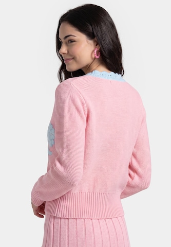 MYMO Gebreid vest 'Young Fashion' in Roze