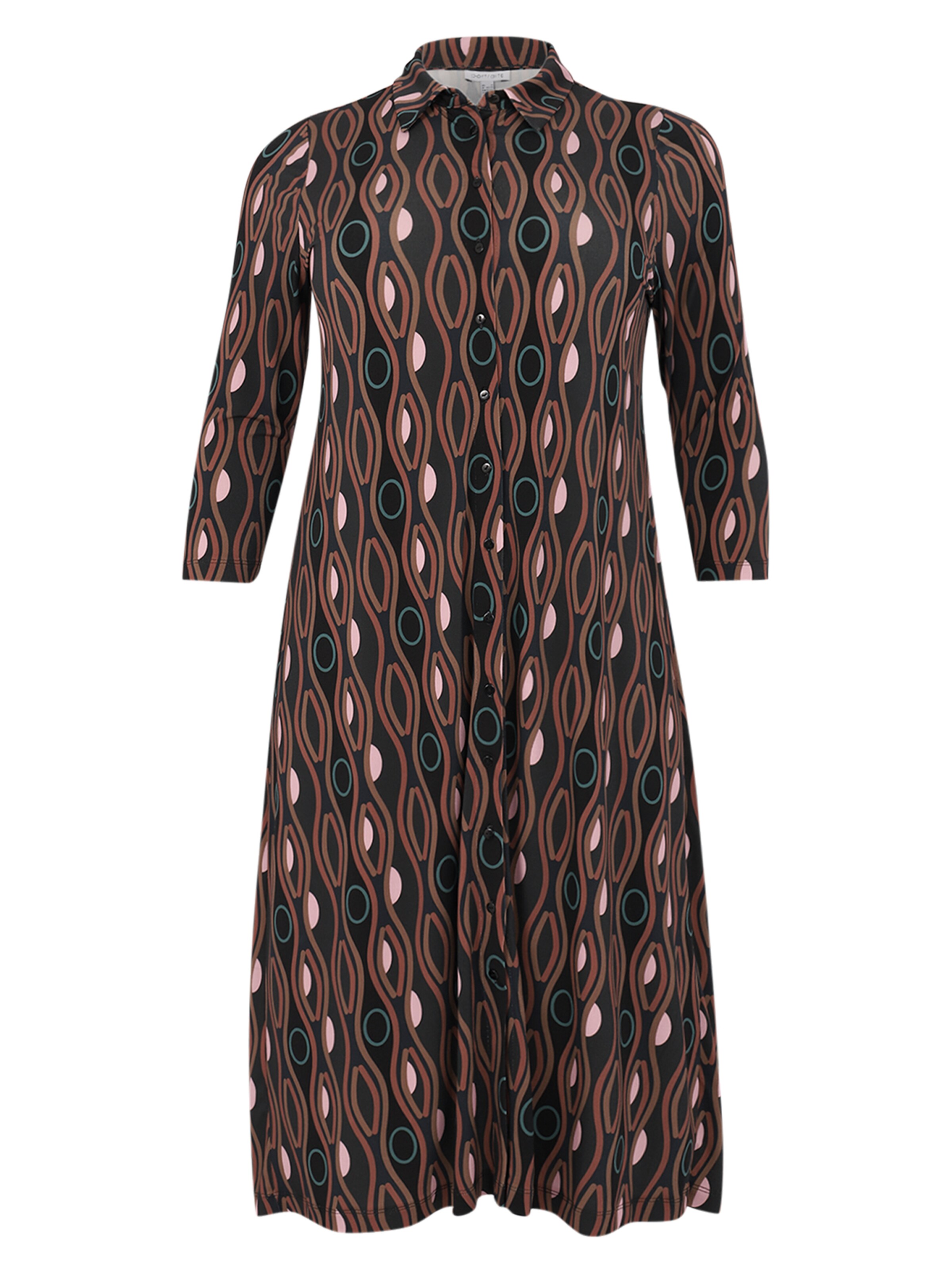 YOEK Blousejurk in Bruin: voorkant