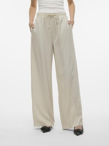 VERO MODA Wide leg Broek 'BREE' in Wit: voorkant