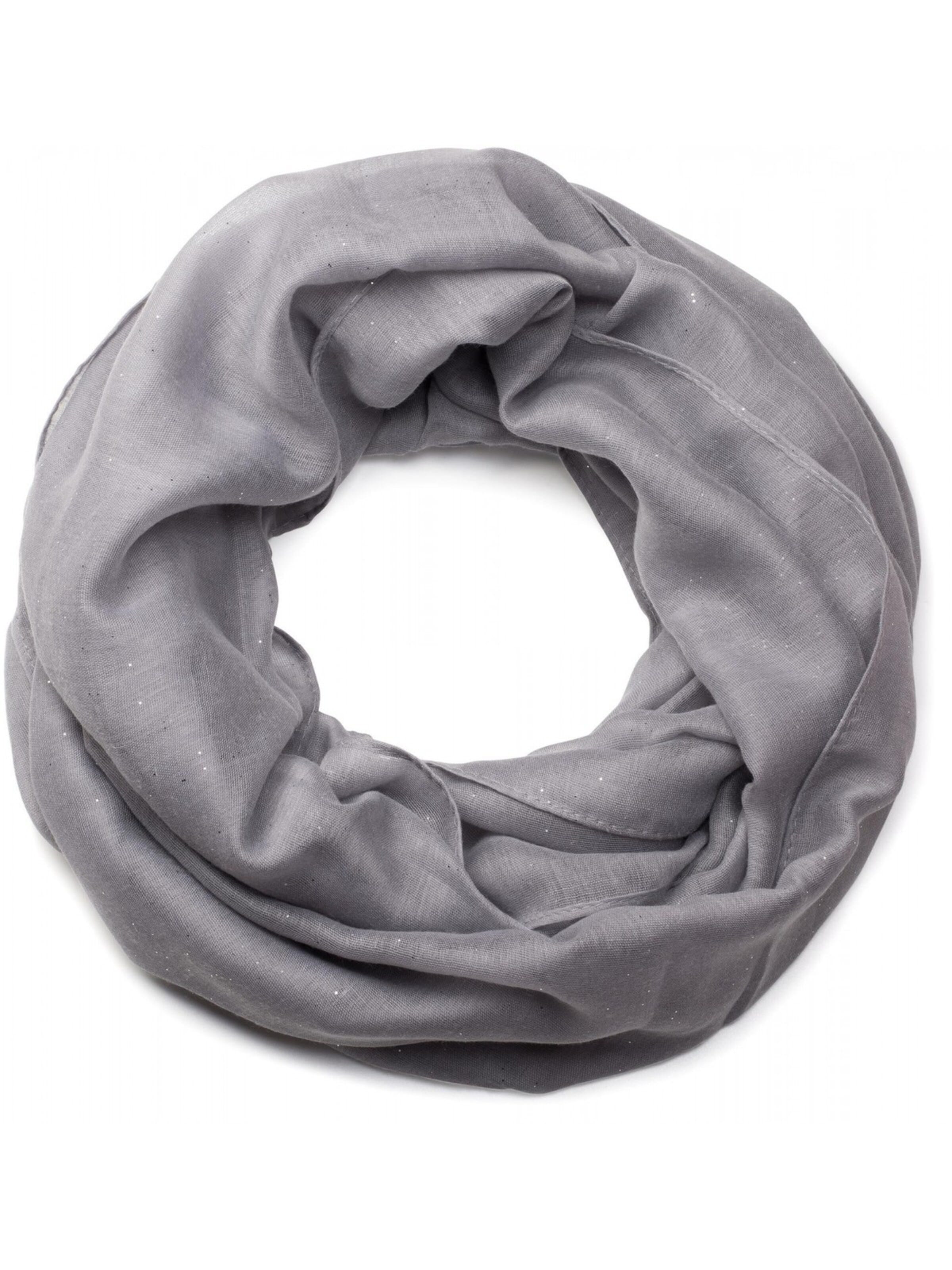styleBREAKER Schlauchschal 'Loop mit Glitzer unifarben'‌‌‌‌‌‌‌‌‌‌ in Grau: Vorderseite