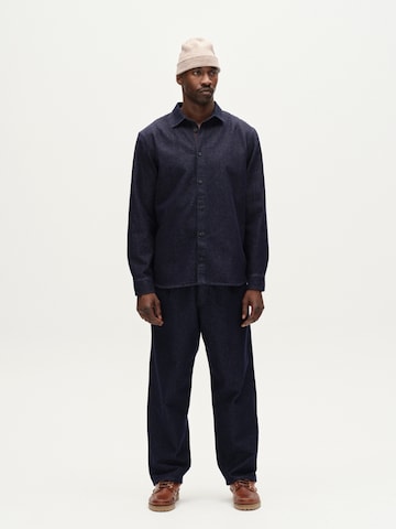 GABBA Loosefit Bukser med lægfolder 'David' i blå