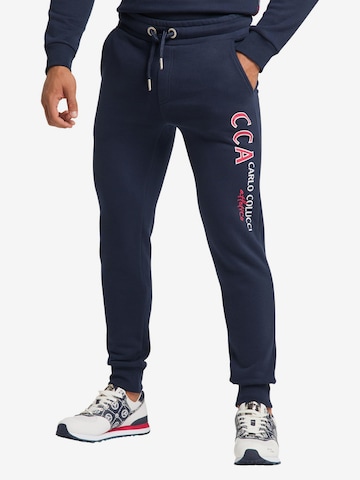 Carlo Colucci Tapered Pants 'D'Ambra' in Blue: front