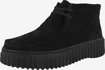CLARKS - Botines con cordones 'Torhill Moss' en negro: frente