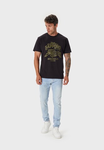 Oldskull Shirt 'Retro Japan Teeger' in Zwart