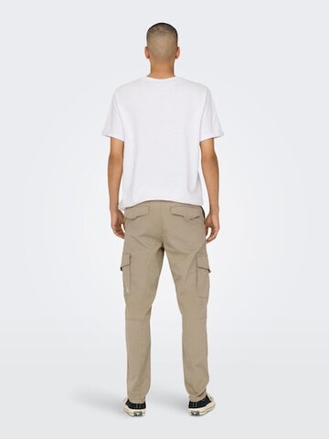 Only & Sons Tapered Cargobroek 'Dean' in Beige