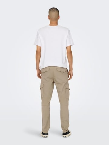 Only & Sons Tapered Cargobyxa 'Dean' i beige